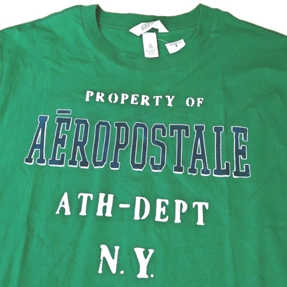 Aeropostale Other - Aeropostale Athletic Graphic Tee XL Kelly Green Property Of ATH-Dept T-shirt Nwt